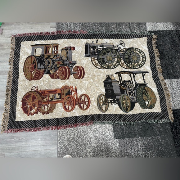 Other - Tractor Woven Tapestry Throw Blanket Vintage